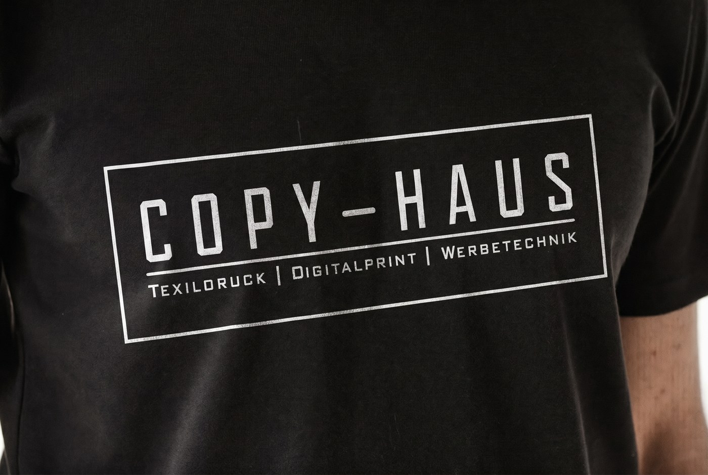 Flexdruck Detail mit Copy-Haus Logo